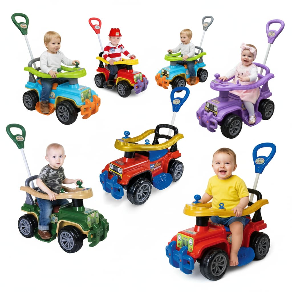 Carrinho Passeio Andador Jip Jip Câmbio Buzina Som Infantil Cores Colorido