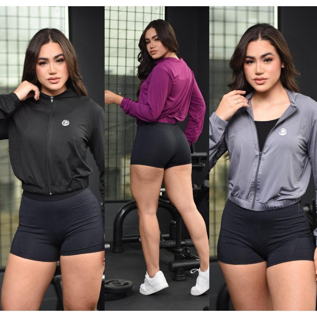 Casaco com ziper feminino Blusa Proteção Solar Uv50+ Praia Academia BOMBER