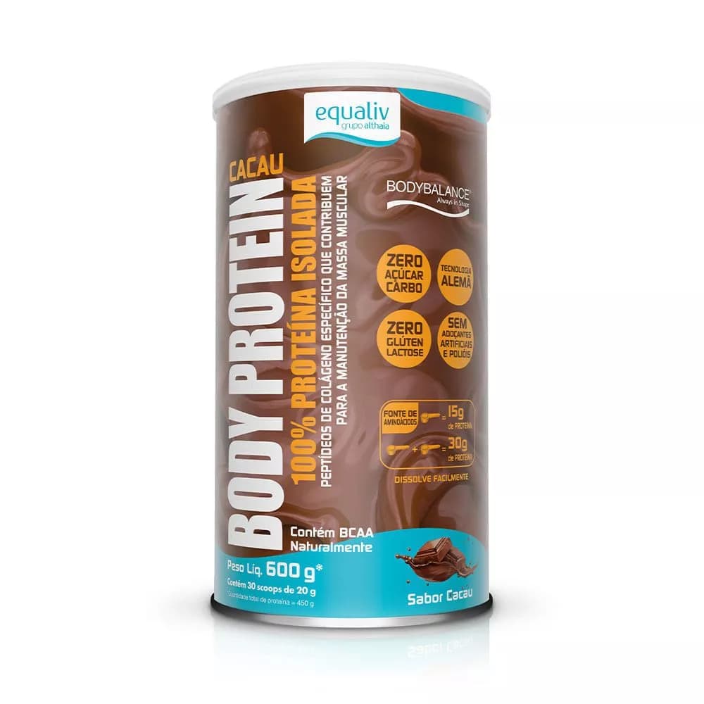 Body Protein Cacau 600g 100% Proteína Isolada - Equaliv