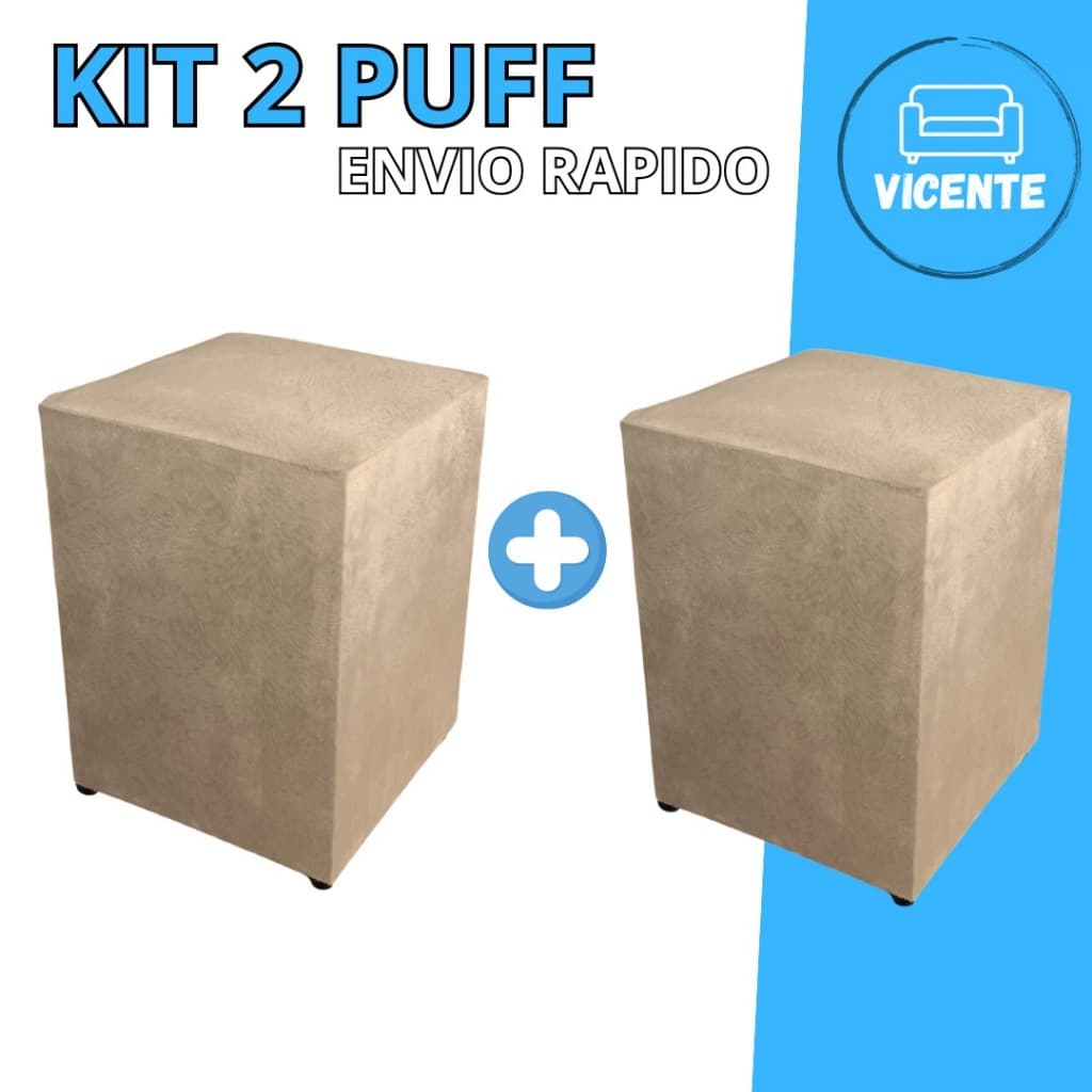 Kit 2 Puffs Quadrados Modernos - Confortáveis, Práticos e Bonitos!