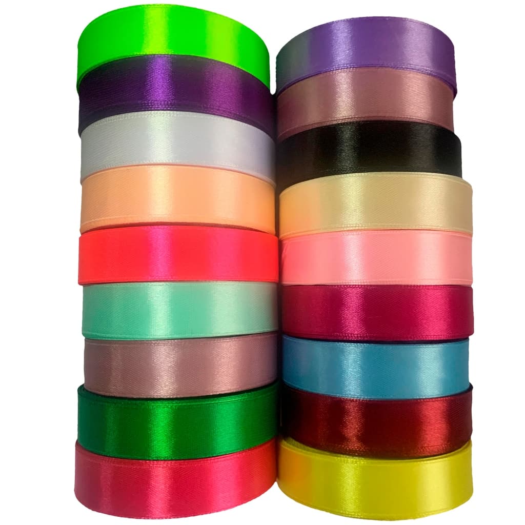 Fita de Cetim Lisa nº 5 – 22mm – 11m / 23m – Artesanato e Laços