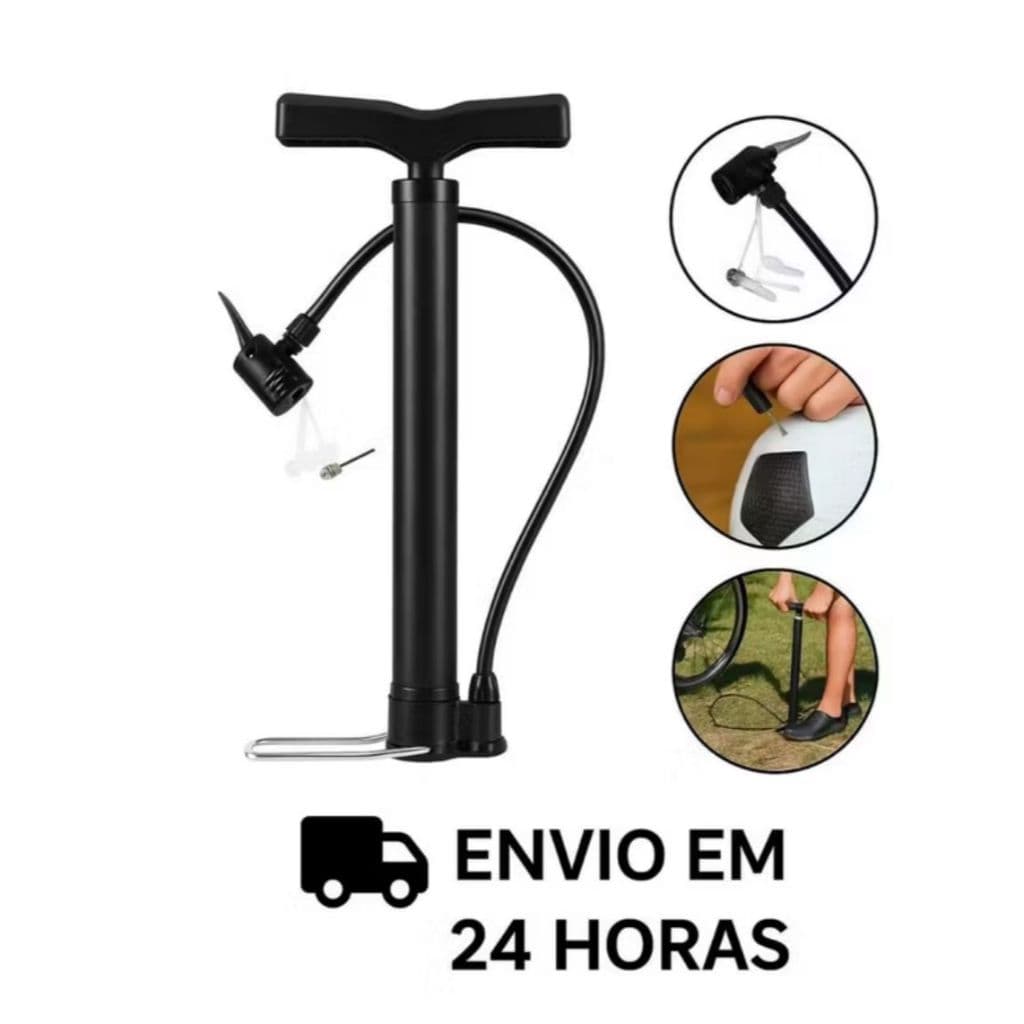 Bomba De Ar Encher Pneu Bicicleta Moto Bola Balão Piscina Forte Compacta e Leve