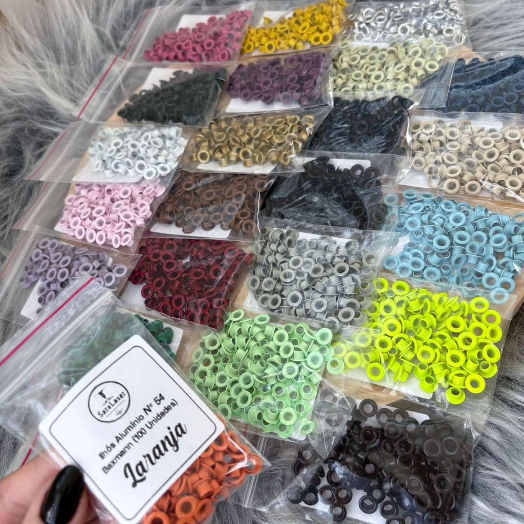 Ilhós Alumínio Nº 54 Baxmann (100 Unidades) • Não Enferruja • Várias Cores • Fácil de Aplicar