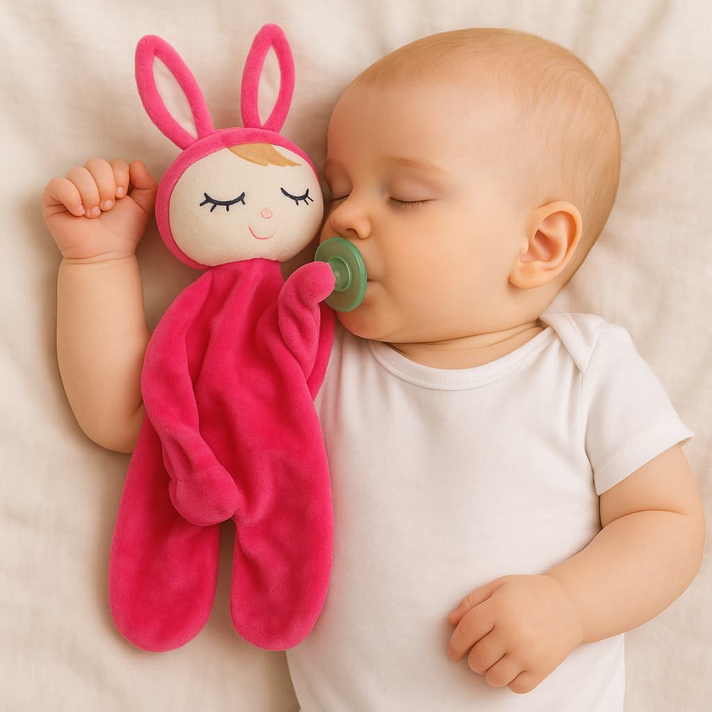 Naninha para Bebê Antialérgica com Prendedor / Porta Chupeta e Bichinho Plush