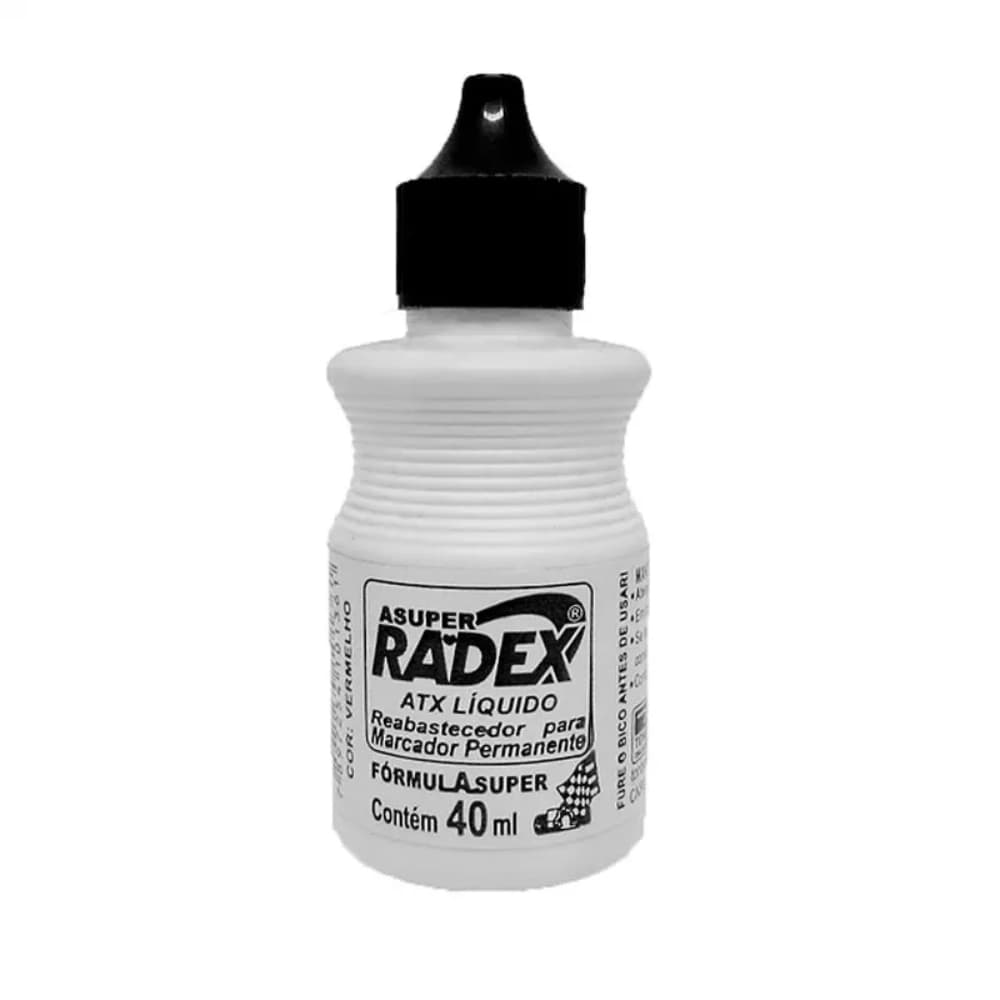 Tinta Reabastecedor para Marcador Permanente 40ml Preto Radex