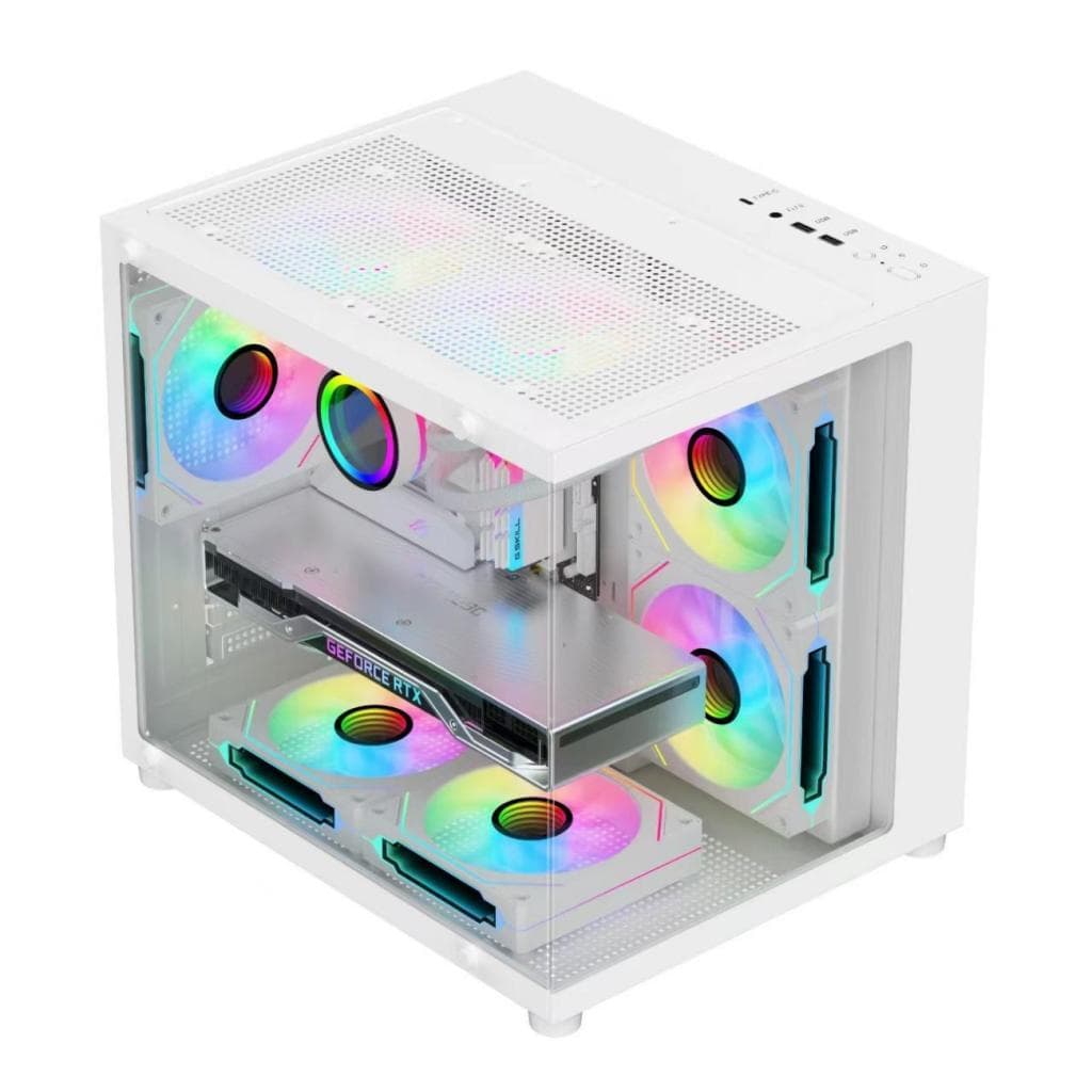 GABINETE AQUÁRIO CG300W BRANCO ( o produto não acompanha Fans com Leds)