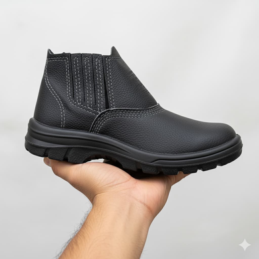 Botina de Segurança com Biqueira PVC Reforçada para Trabalhos Pesados.