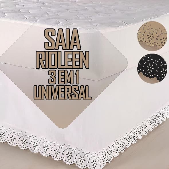 Saia 3 em 1 com Regulagem Ajustável Cabeceira Cama Box Colchobox Rioleen - Solteiro /Casal/ Queen -