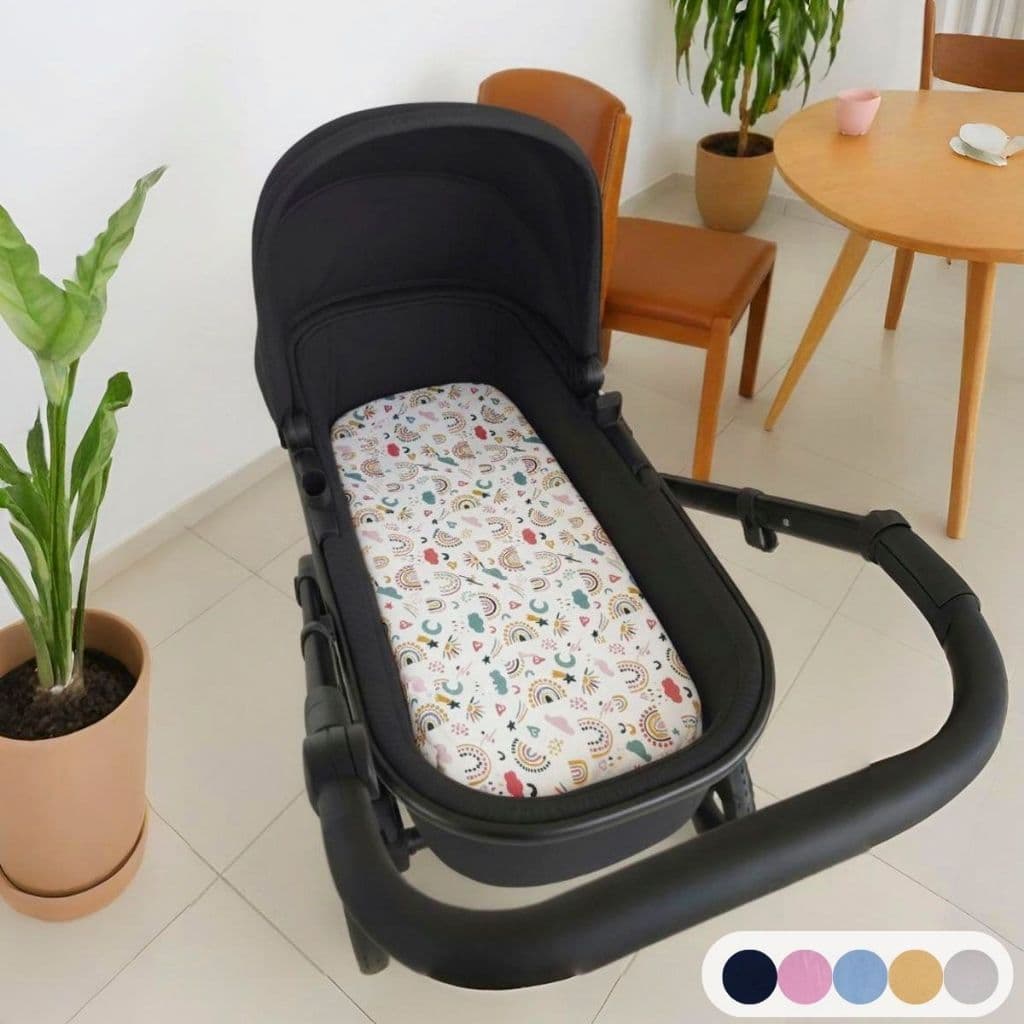 Colchonete para Carrinho Moisés Bebê Menino Menina (Capa Removível + Espuma)