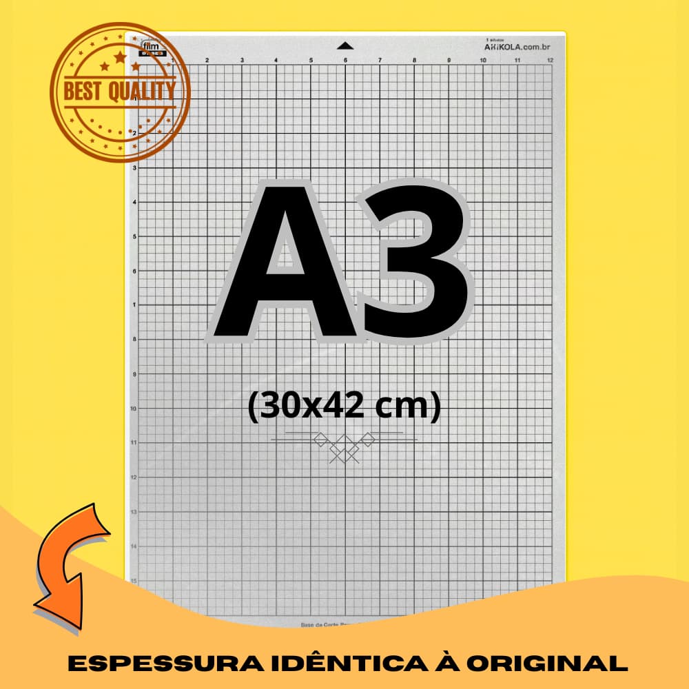 Base de Corte A3 Com Cola Para Cameo Silhouette Artesanato - Compatibilidade Universal