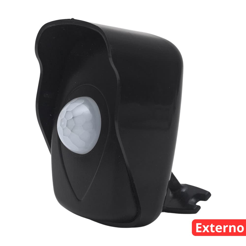 Sensor de presença preto externo com fotocélula QA26MP