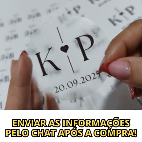 100 Adesivos Transparente Personalizado Casamento Iniciais Noivos, AdesivoCasamento, Noivado, Namoro