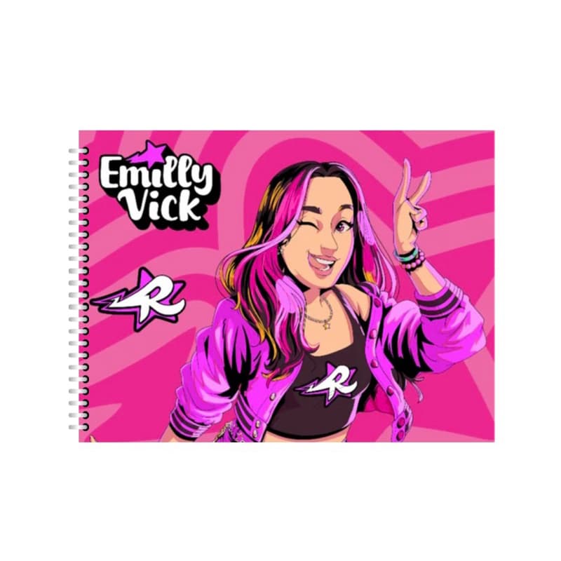 Caderno De Desenho Emilly Vick 80 folhas capa dura