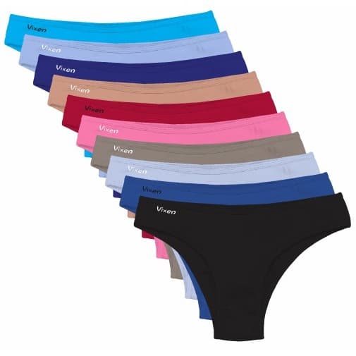 Kit 10/05 Calcinhas de Algodão Feminina Tanga Vies Adulto Lisa