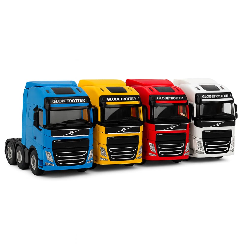 Miniatura Caminhão Volvo Trucado Ferro Com Luz e Som Carrinho Cores Colecionador Brinquedo Infantil