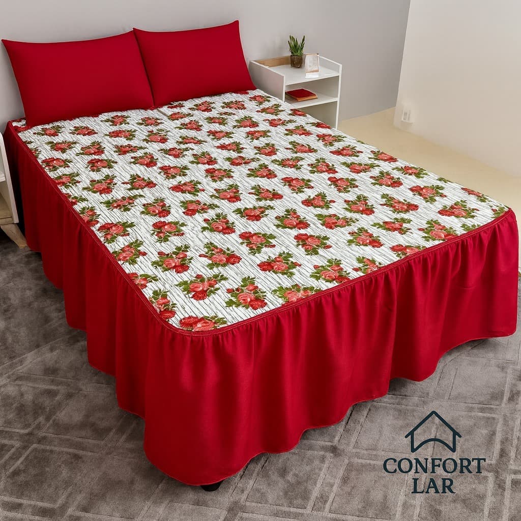 Colcha Casal Floral em Tecido Oxford Premium – Conforto, Elegância e Qualidade para seu Quarto