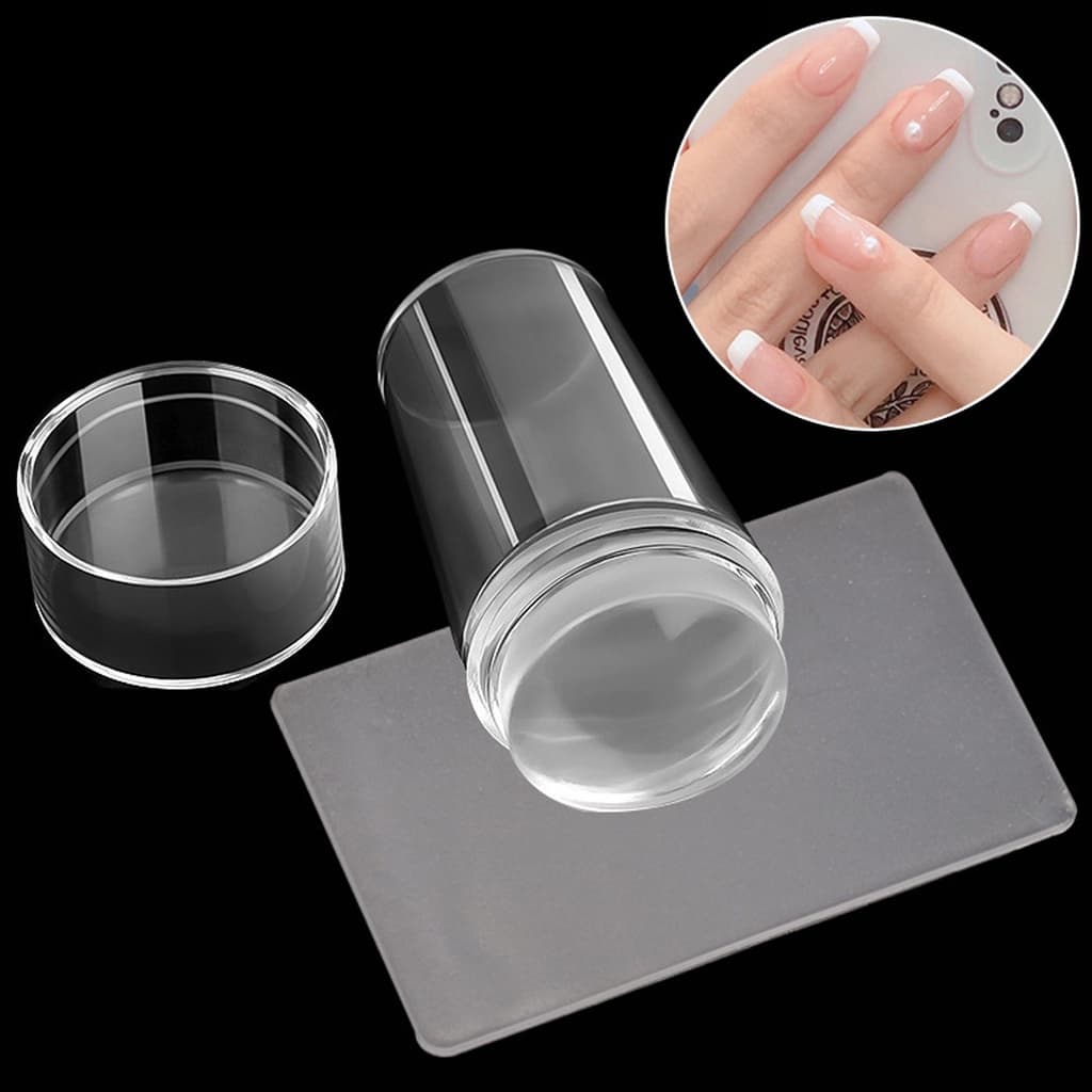 Carimbo De Unha Grande Silicone Transparente Nailart Para Francesinha