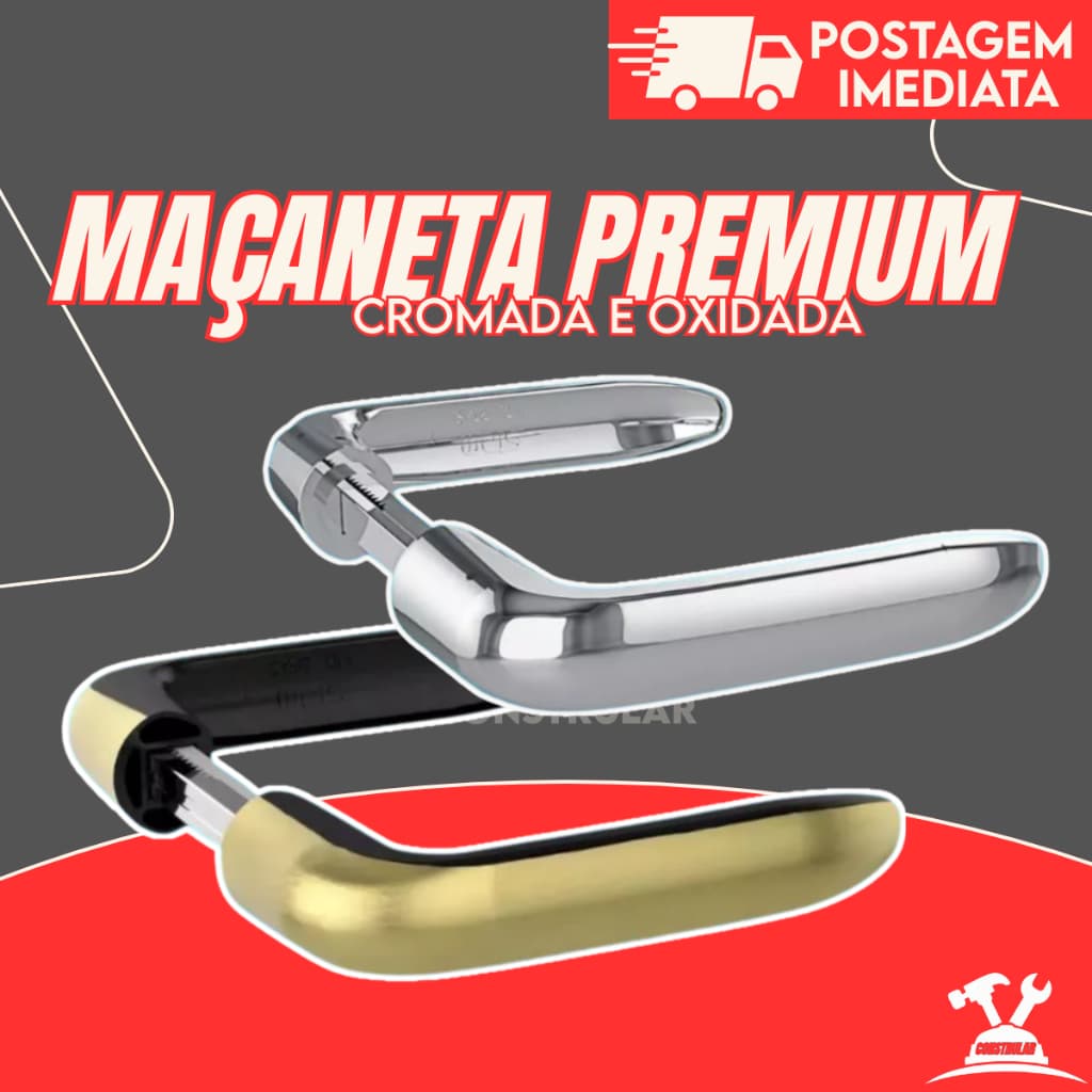 Maçaneta Alavanca Stilo Premium Para Fechadura – Cromada / Oxidada – Alta Qualidade MGM