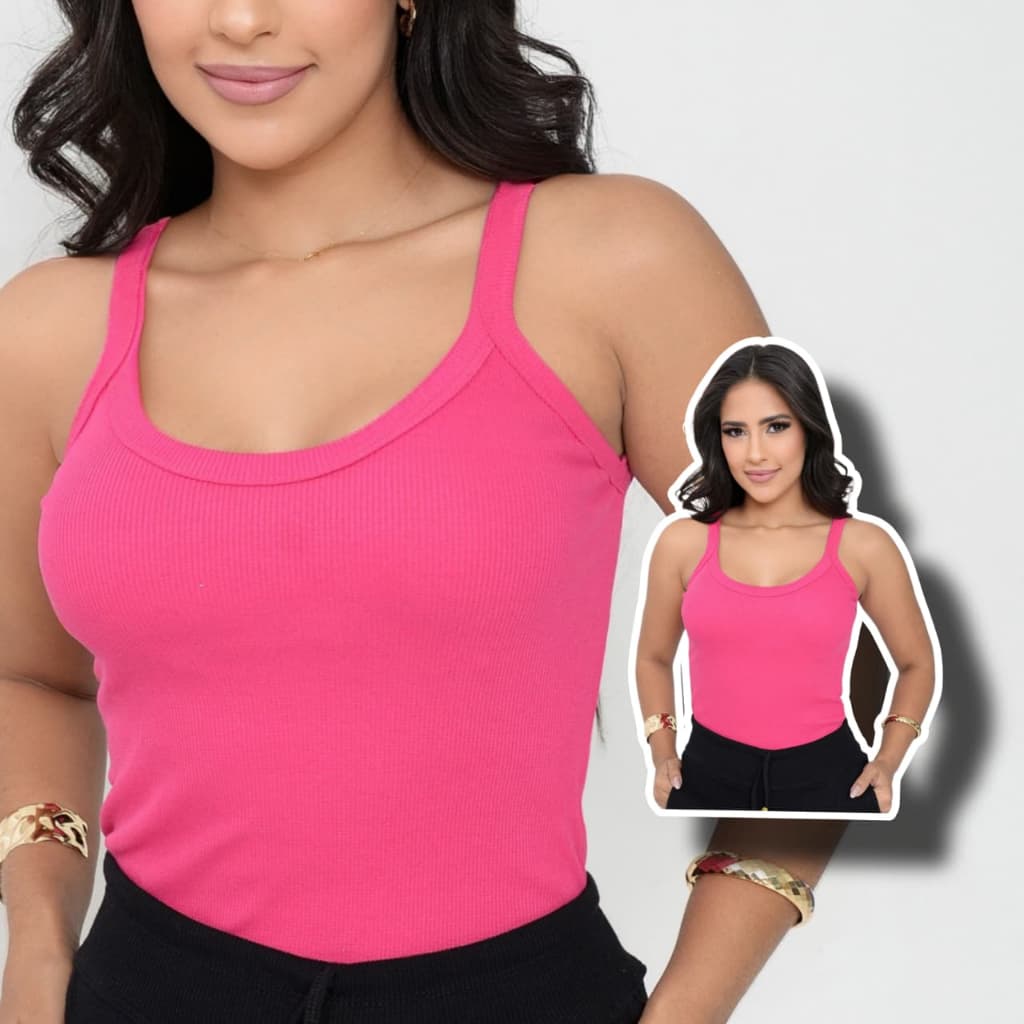 Regata Básica Alça Feminina Canelada Algodão Premium Americana Blusa Promoção