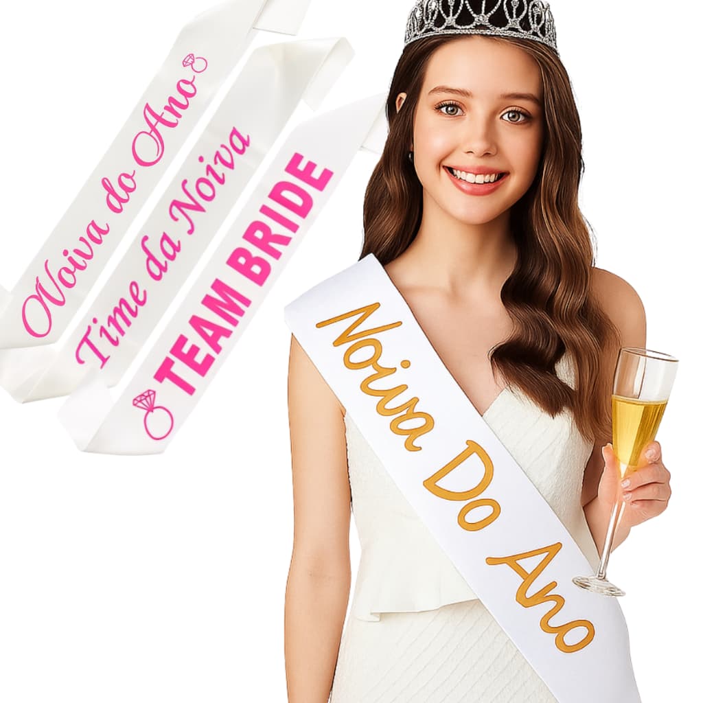 Faixa De Casamento Noiva Do Ano Time Da Noiva 1/3/5/10 Unidades