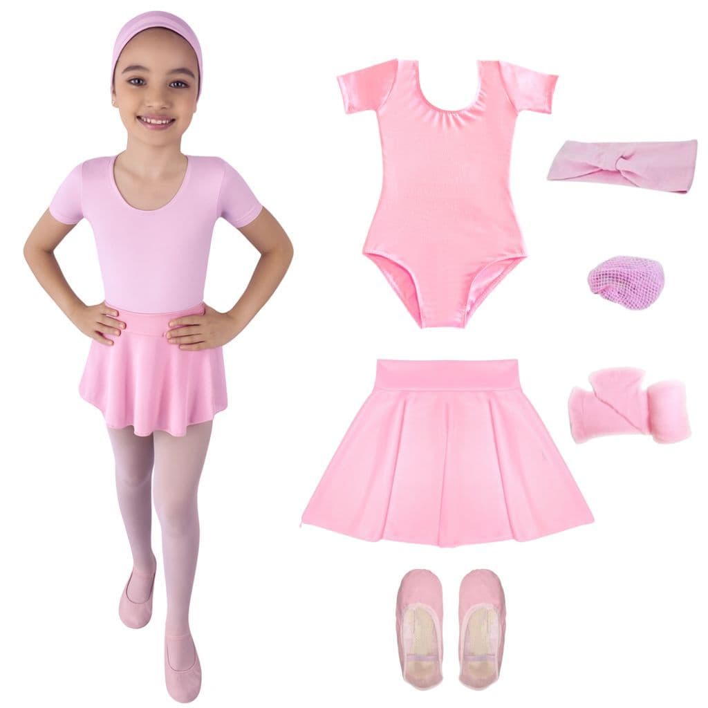 Kit Ballet Infantil 6 Itens Uniforme Bale Completo Rosa: LEIA A DESCRIÇÃO DO ANÚNCIO