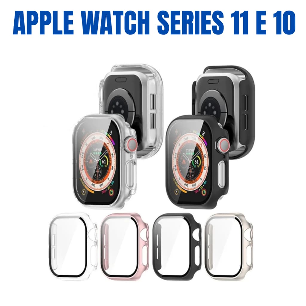 Capa Case Com Película para Apple Watch Series 11 10 46mm 42mm Capinha Bumper