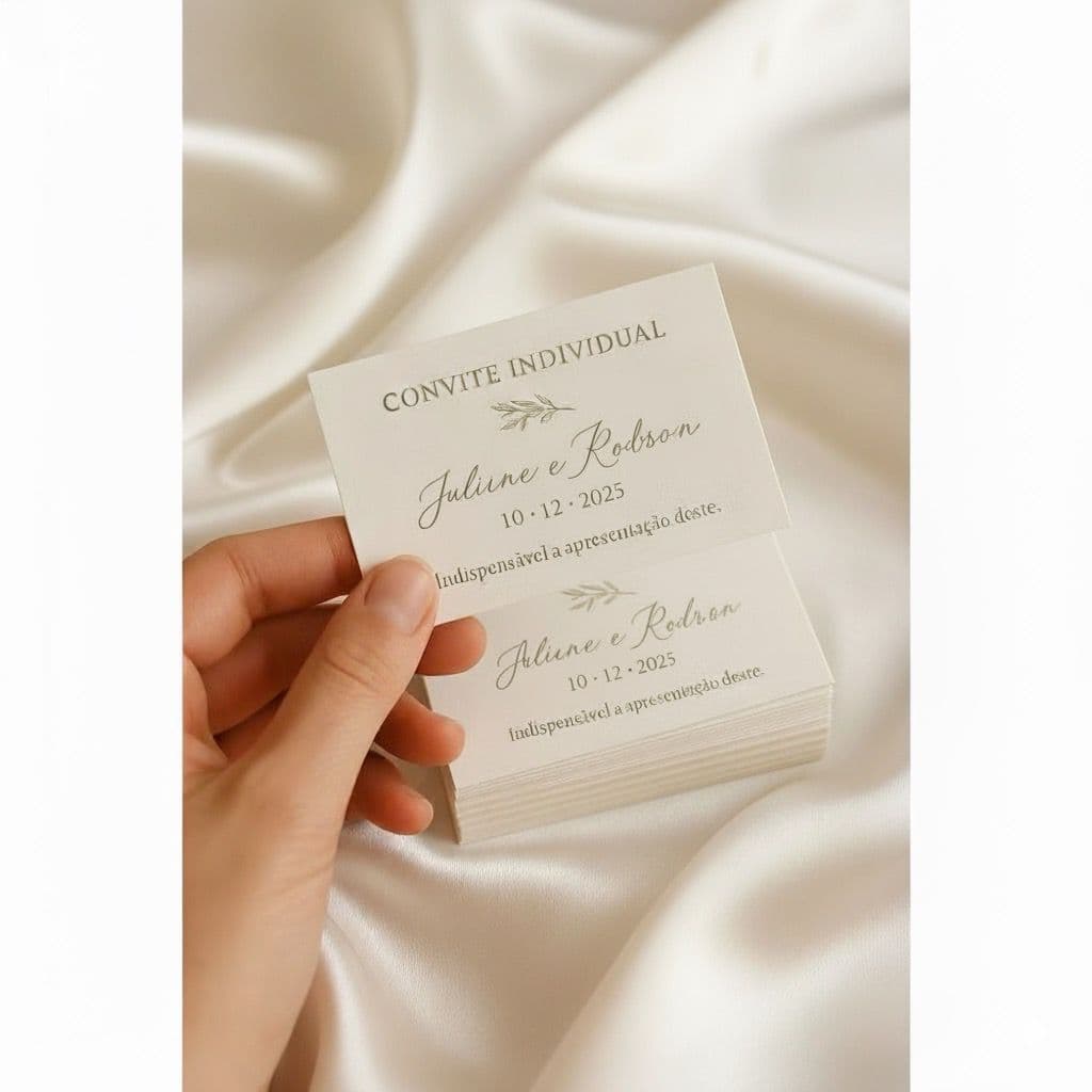 Convite Individual para Casamento Personalizado Arte Personalizavel Conforme o Convite Principal