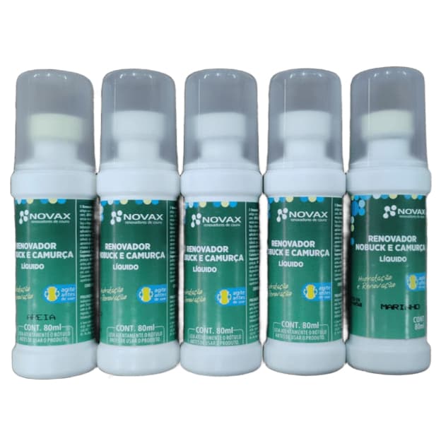 Renovador para Couro Camurça Nobuck Novax | Graxa liquida Bota, Sapato, Bolsa | Várias Cores - 80ml