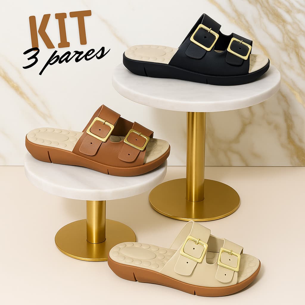 Kit 3 Pares Sándalia Birken Ortopedica Tamanco Para Esporão Dor nos Pés Confortavel Sola leve Palmilha Macia Promoção
