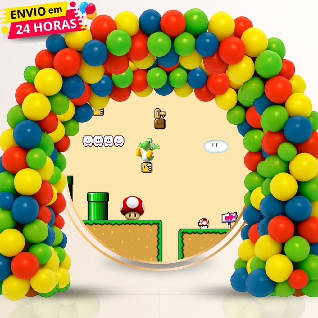Kit 200 Balões Para Arco Desconstruido Tema Amarelo Vermelho Azul Verde Decoração Festas e Eventos