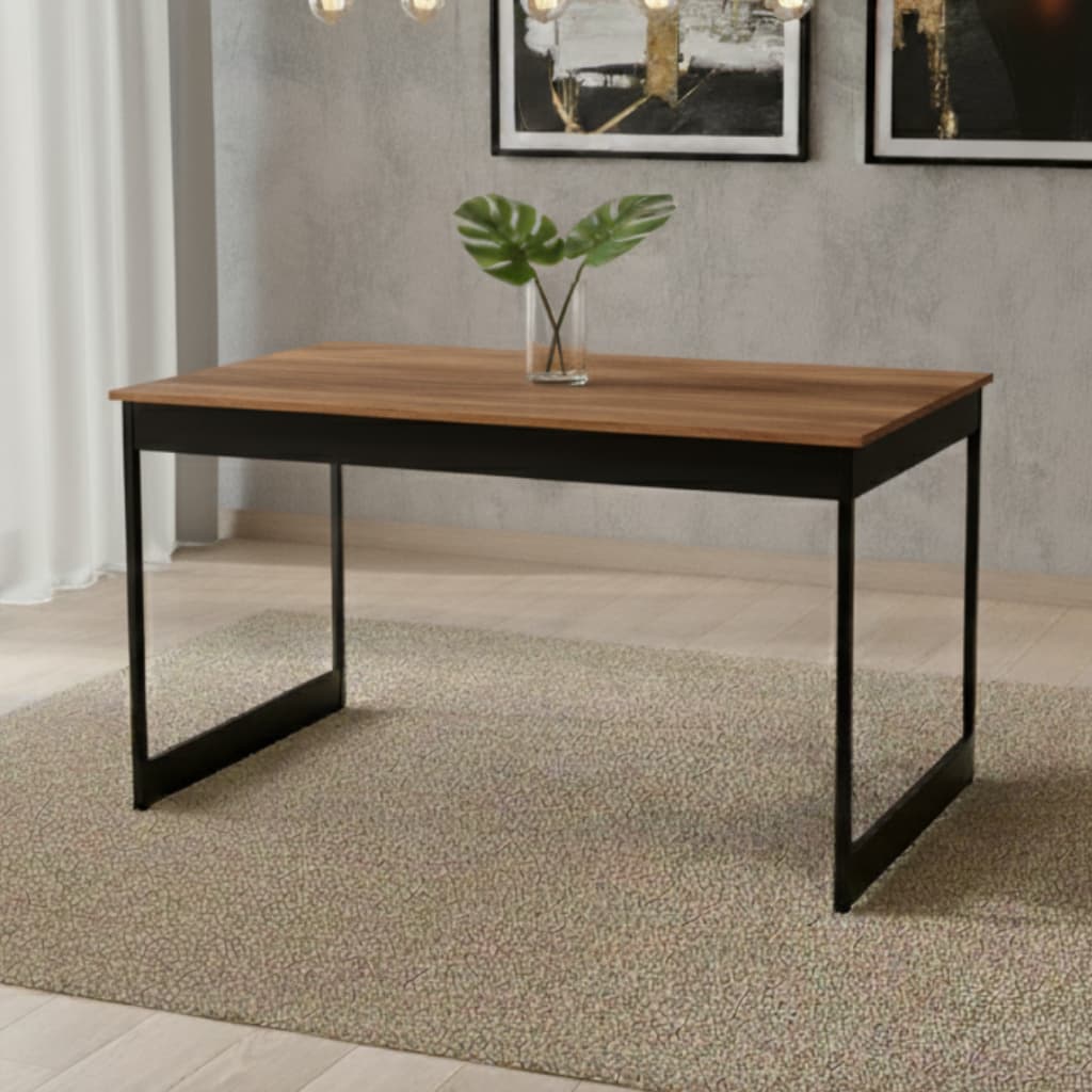 Mesa Jantar Sala De Estar Estilo Industrial Madeira Pés De Aço Wild Camaleão