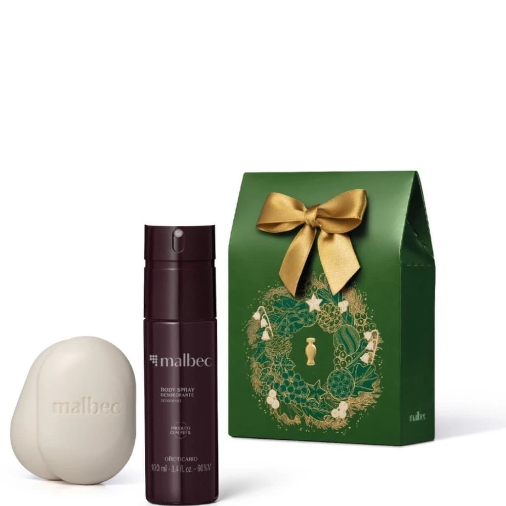 Kit Presente Malbec Body Spray 100ML + Dois Sabonetes Oboticário