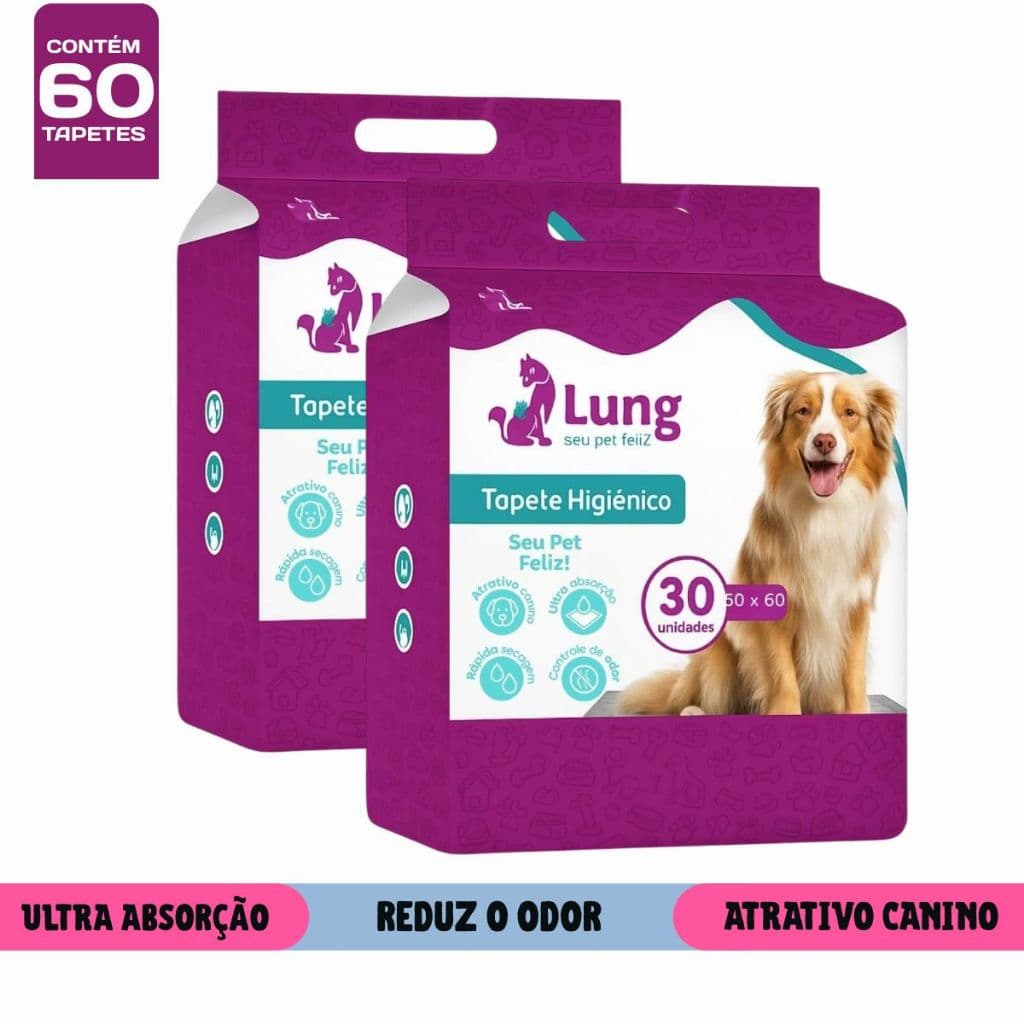 Tapete Higiênico com Carvão Ativado 50x60cm – Pacote com 30 Unidades