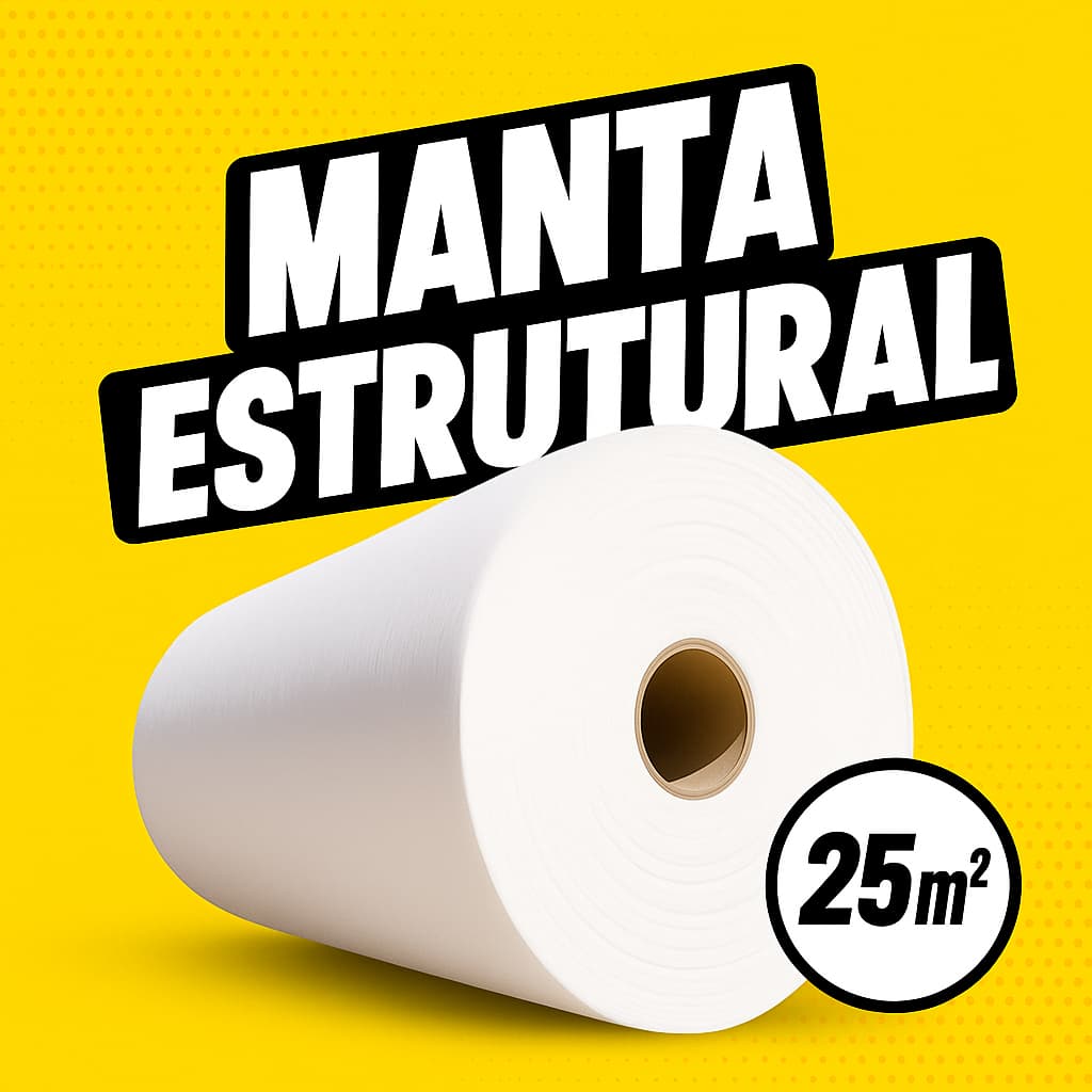 25M² Manta Estrutural Impermeabiliza Telhas Pisos Lajes contra Umidade e Fissuras