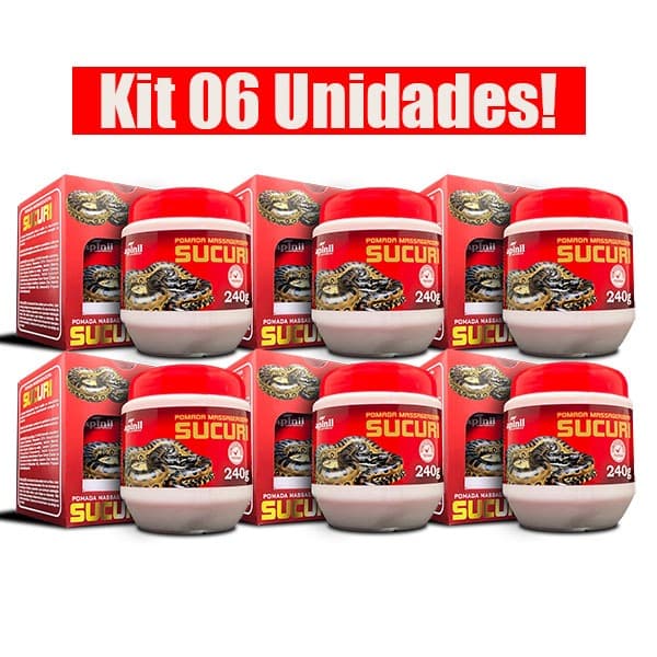 KIT 6 UNIDADES POMADA MASSAGEADORA SUCURI 240g APINIL