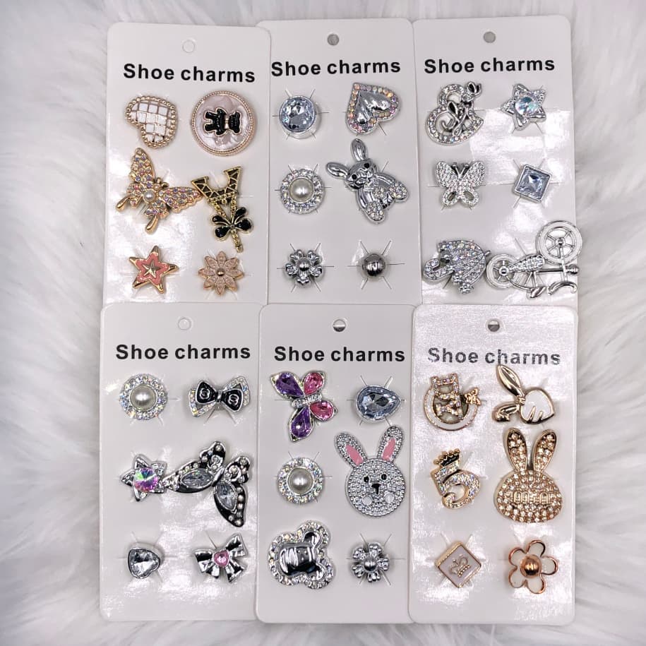 KIT  Sapato Charms Decorações Encantos Bonito   DIY Acessórios de Sandálias