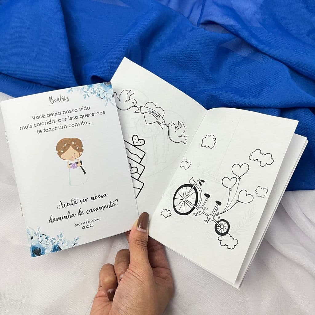Livro de colorir Convite para pajem e daminha personalizado / Convite Pajem Juvenil e Daminha casamento