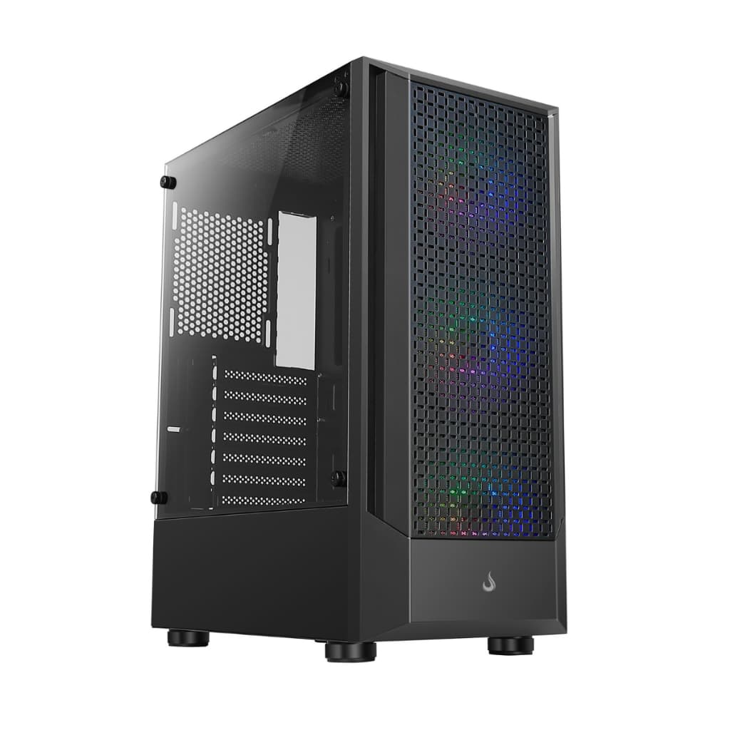 Gabinete PC Gamer | Rise Mode | Wave Black | Preto Com 3 Fans ARGB Vidro Temperado | ATX