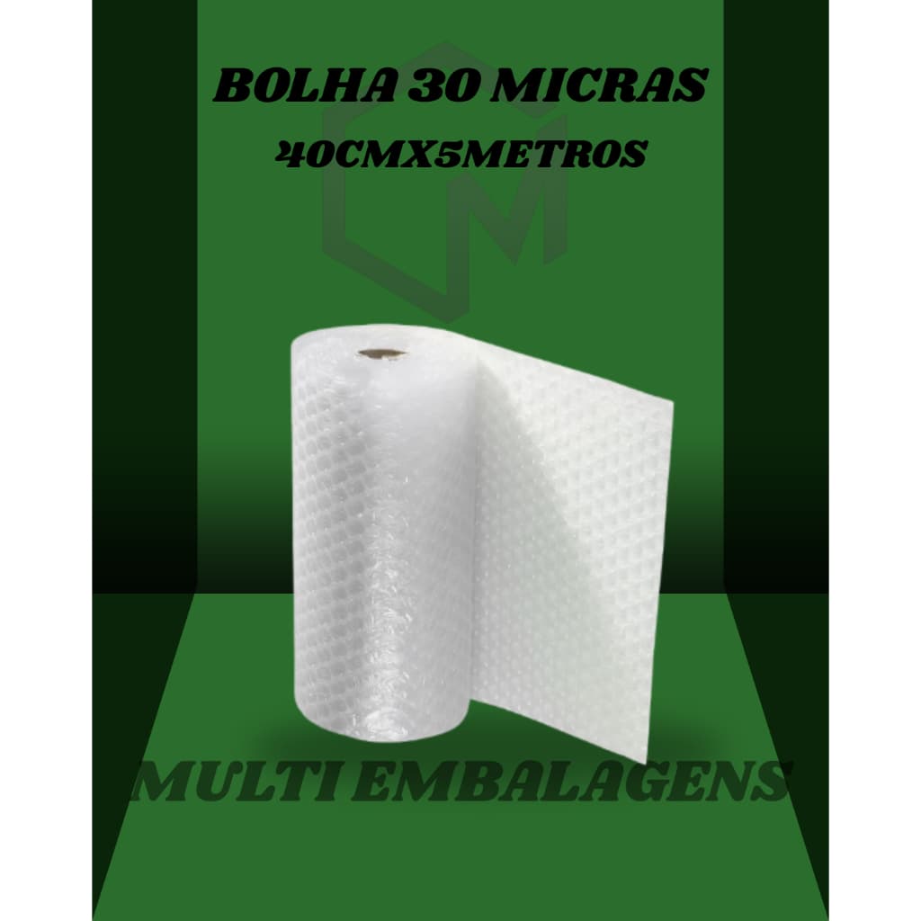 Plástico bolha 30Micras 40 Cm X 5 Metros