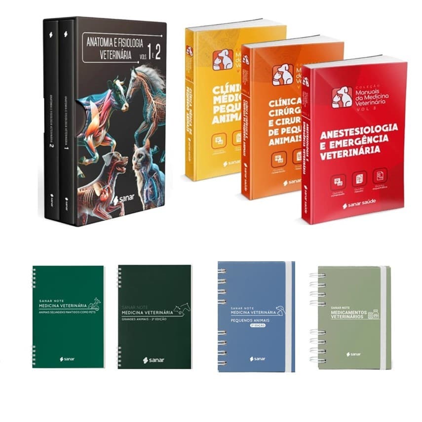Kit Veterinaria Para Estudo 8 Livros Sanar Editora