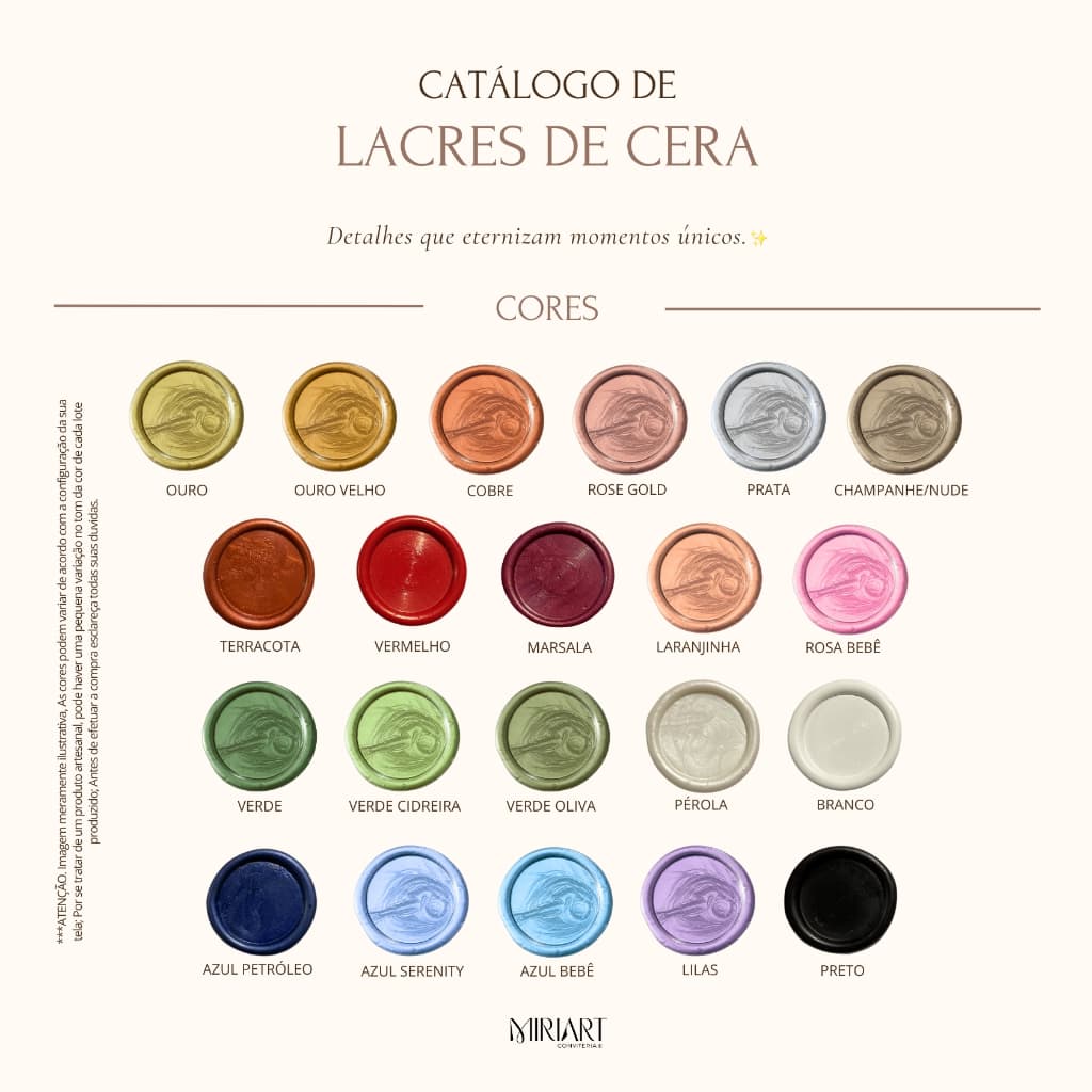 kit 50 Lacres de Cera Artesanais para Convite de Casamento com Adesivo Dupla Face