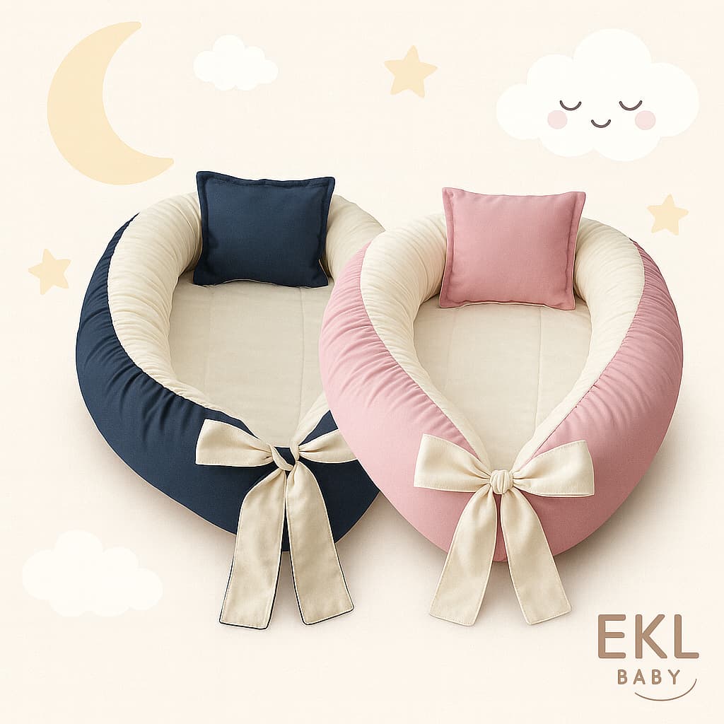 Ninho Redutor de Berço para Bebê Micro Percal 70x50 cm com Travesseiro Confortável