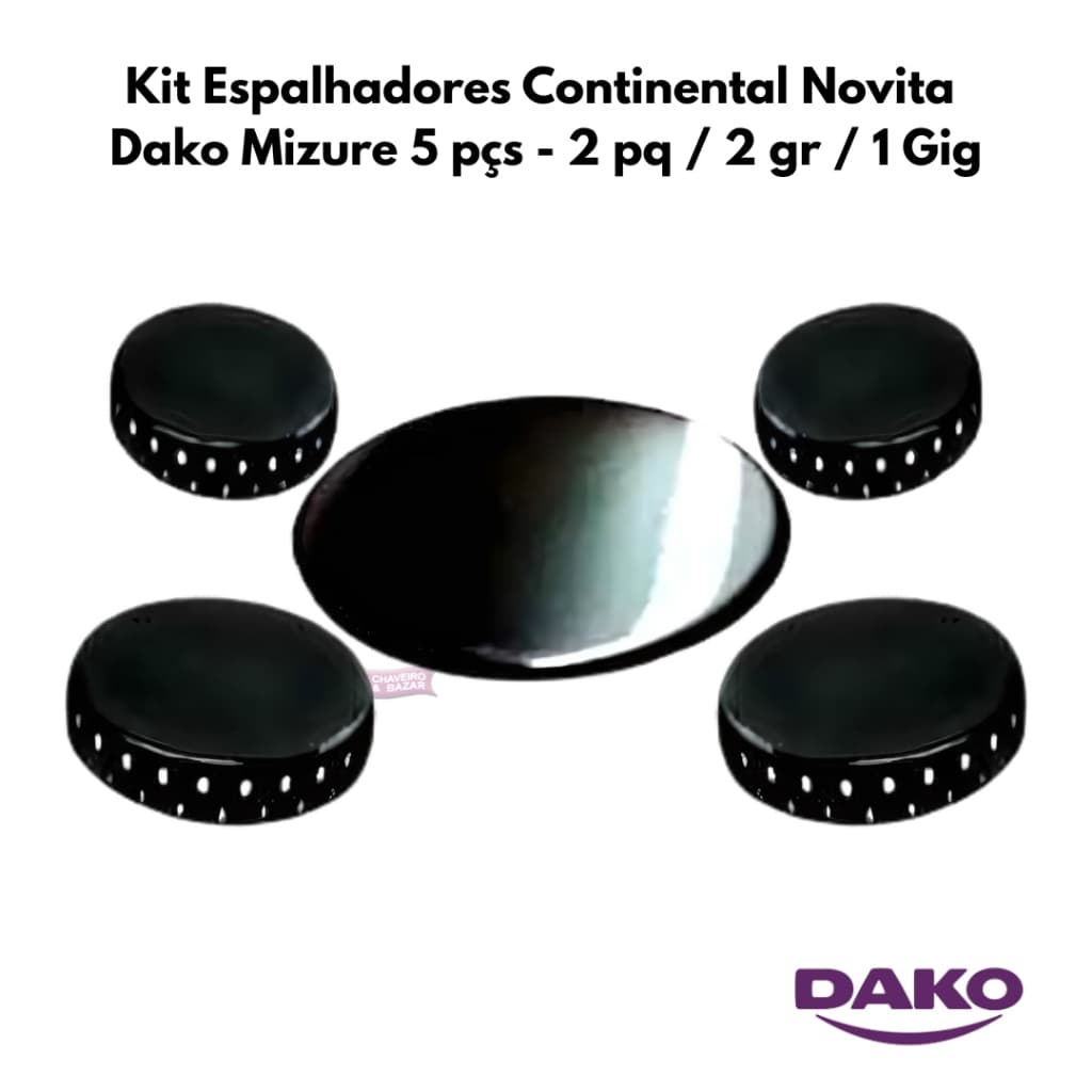 KIT ESPALHADORES PARA FOGÃO CONTINENTAL NOVITA / DAKO MIZURE 5 BOCAS