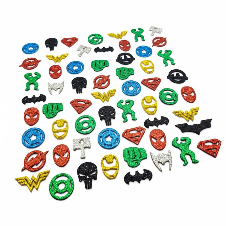 100 Mini Adesivos Pet Coleção Heróis Lacinhos Eva Petshop Banho e Tosa Cães e Gatos