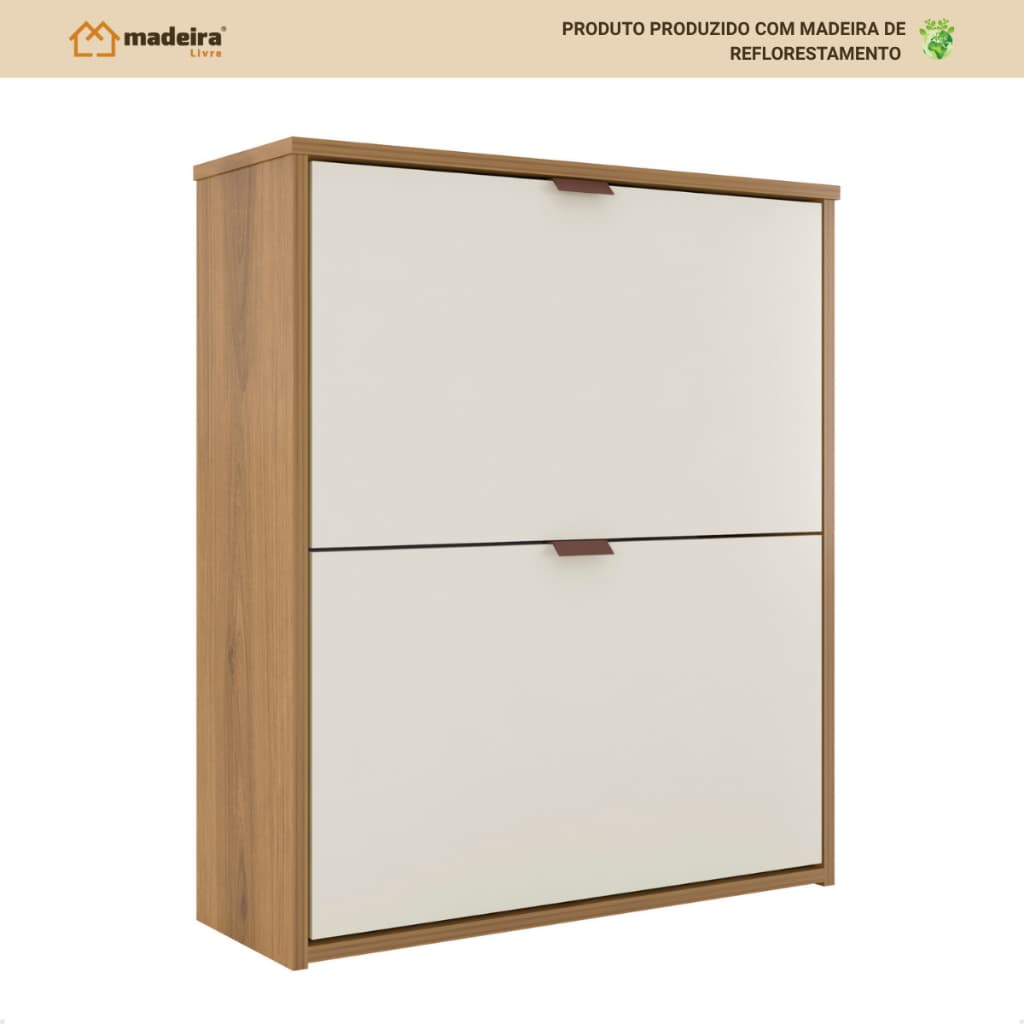 Sapateira Organizadora 2 Portas Multiuso Hall Entrada Quarto Sala Compacta Moderna Estante 12 Pares