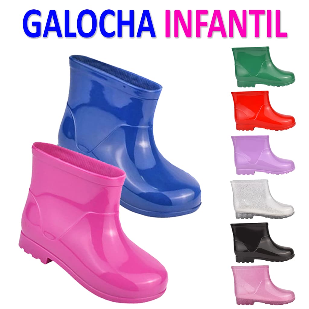 Galocha Infantil Feminina Bota de Chuva Masculina Impermeável Confortável Macia Antiderrapante Leve