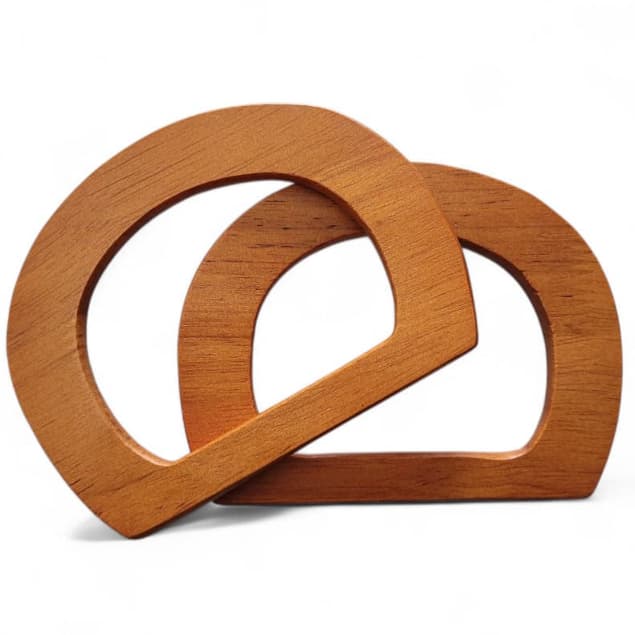 Alça de Madeira para Bolsas Artesanais – 12 cm x 10,5 cm