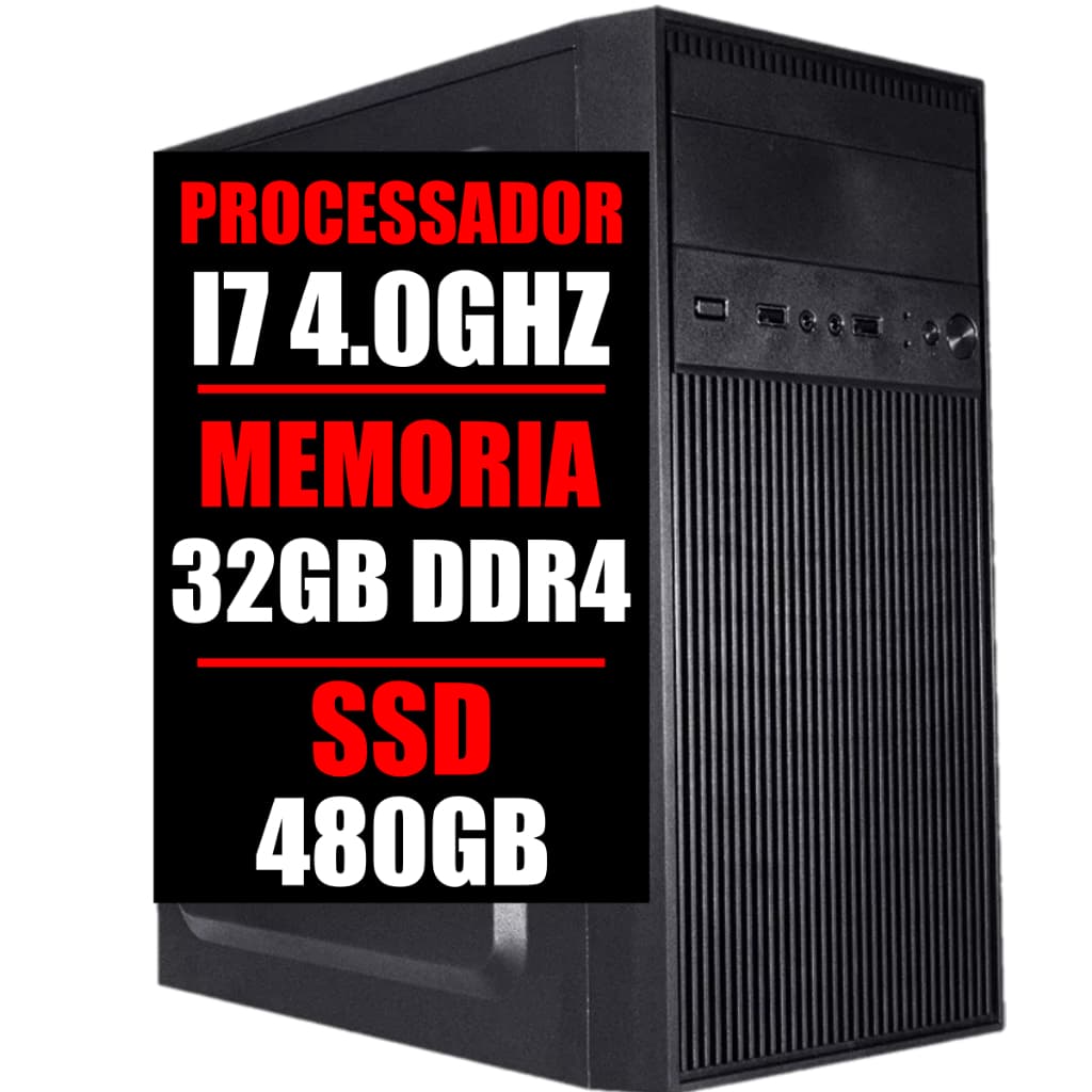 Pc Computador Intel Core i7 6 Geração, 32Gb Ddr4, Ssd 480Gb, Windows 11
