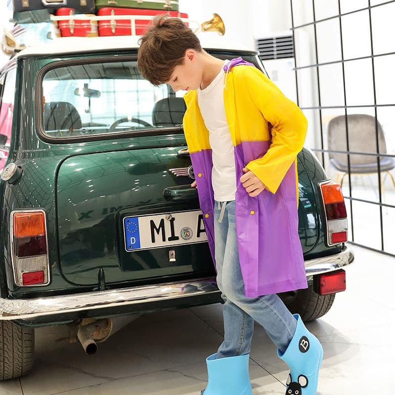 Capa de Chuva Cobrir A Mochila Infantil Com Desenho Animado Com Botão