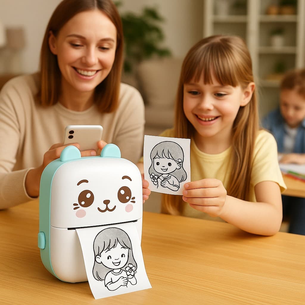 Mini Impressora Gatinho Bluetooth Sem Fio Com 1 Bobina de Brinde